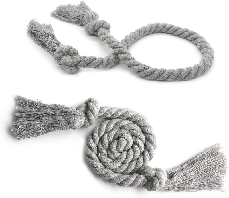 Yteseery 8 Pack Curtain Ties Rope, Outdoor Curtain Tiebacks, Natural Cotton Curtain Holders, Village Rustic Farmhouse Curtain Holdbacks, Nautical Curtain TieBacks for Patio Pergola Drapes, Grey - Image 4